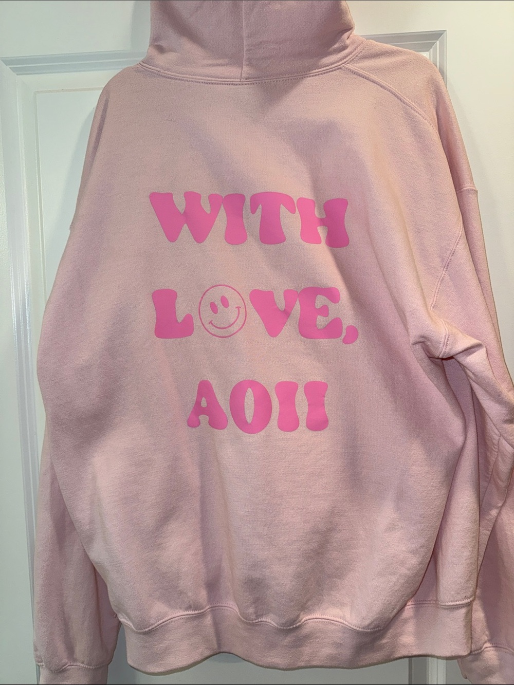 Pink Graphic Hoodie - "With Love AOII”Crewneck